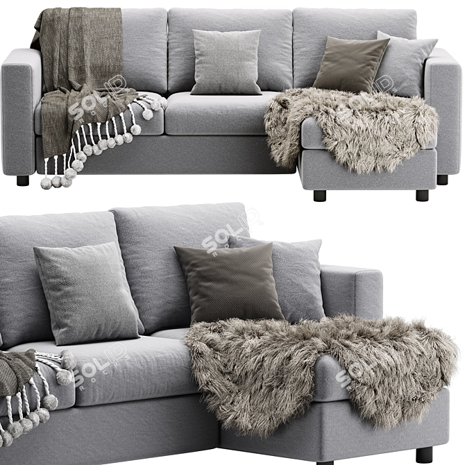 Modern Vimle Sofa: Sleek Design & Quality Craftsmanship 3D model image 6