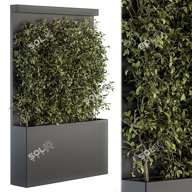 Artful Greenery: Vertical Wall Decor 3D model image 1