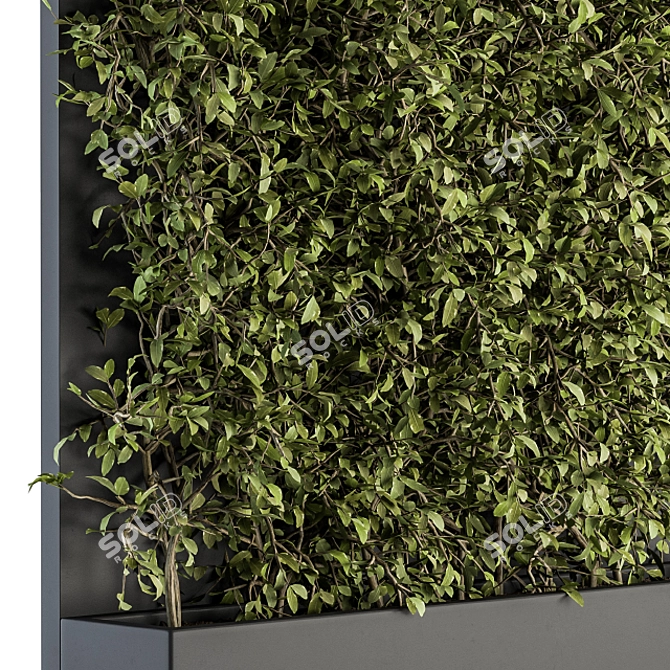 Artful Greenery: Vertical Wall Decor 3D model image 2