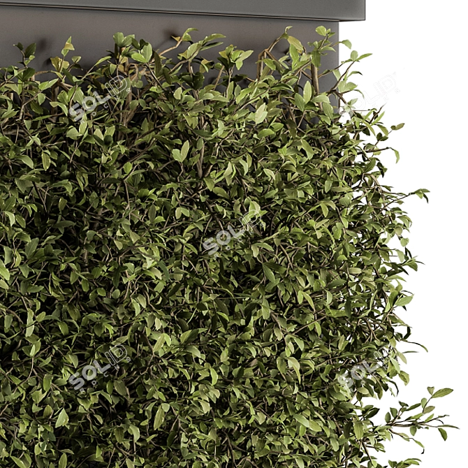 Artful Greenery: Vertical Wall Decor 3D model image 3