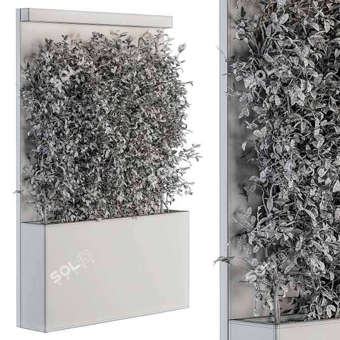 Artful Greenery: Vertical Wall Decor 3D model image 5