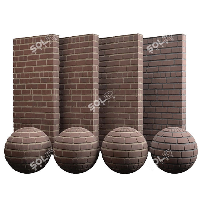 Red Brick Texture: Running Bold 3D model image 1