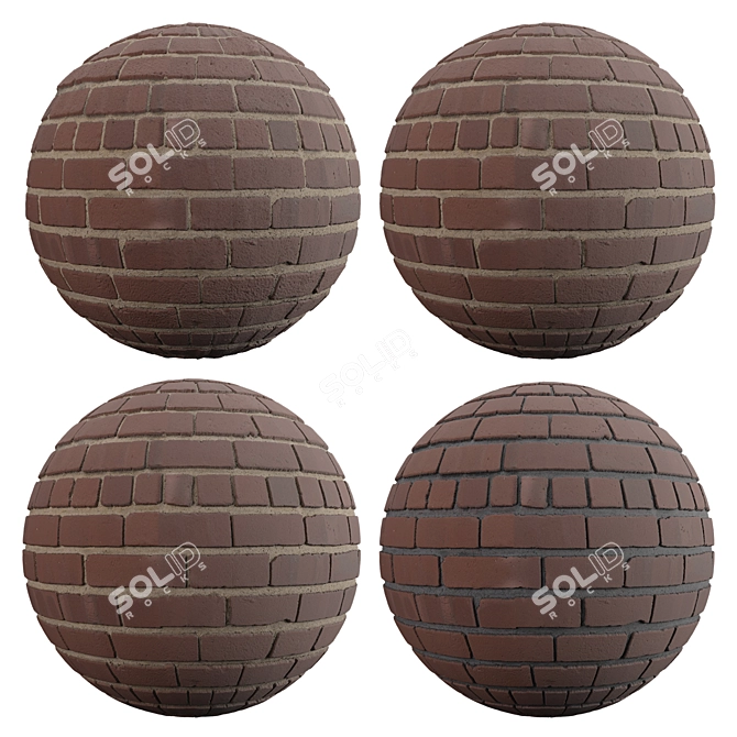 Red Brick Texture: Running Bold 3D model image 2