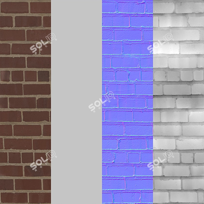 Red Brick Texture: Running Bold 3D model image 3