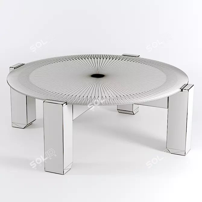 Sleek Wood and Glass Coffee Table 3D model image 5