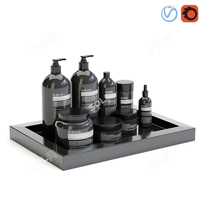 18-Piece Bathroom Accessory Set 3D model image 1