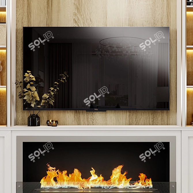 Elegant Neoclassical TV Wall 3D model image 2