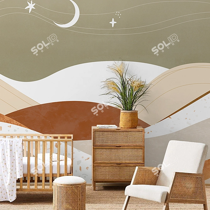 Desert Hills Dream | Eco-friendly Embossed Wallpapers 3D model image 5