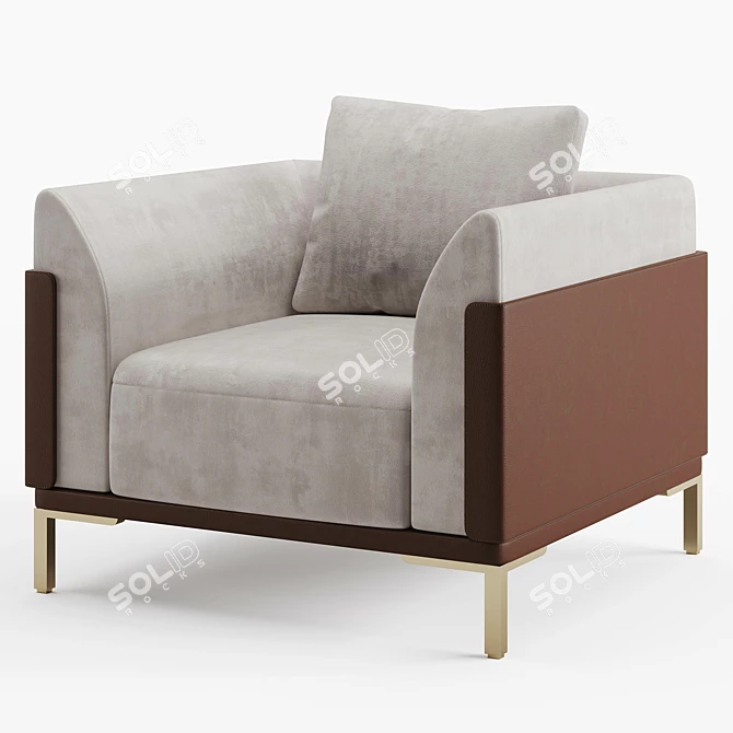 Vittoria Armchair: Elegant and Versatile 3D model image 7