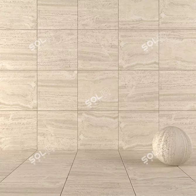 Flaviker Navona Honey Vein: Stunning 80x80 Wall & Floor Tiles 3D model image 1