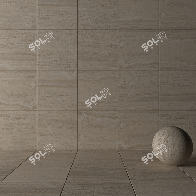 Flaviker Navona Honey Vein: Stunning 80x80 Wall & Floor Tiles 3D model image 3