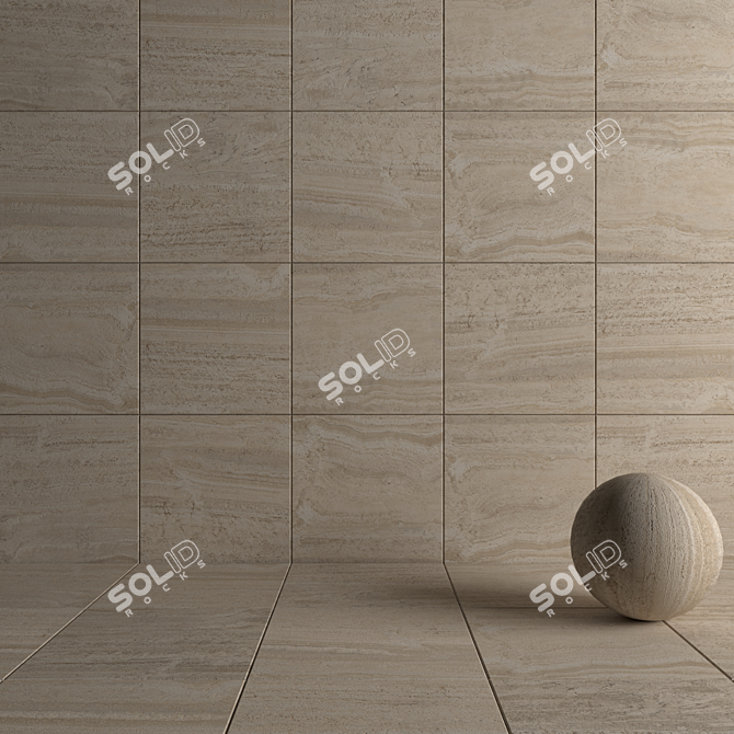 Flaviker Navona Honey Vein: Stunning 80x80 Wall & Floor Tiles 3D model image 4