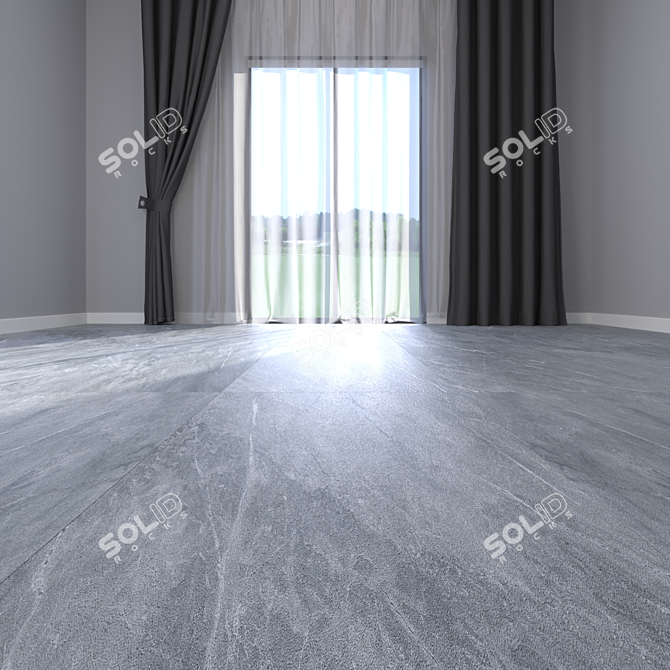 Sleek Blue Tiles for Classy Floors 3D model image 2