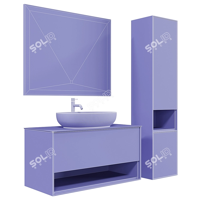 Plaza Modern Bathroom Furniture Set 3D model image 5
