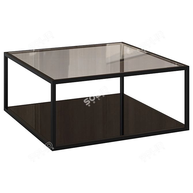 Modern Black Glass Coffee Table 3D model image 1