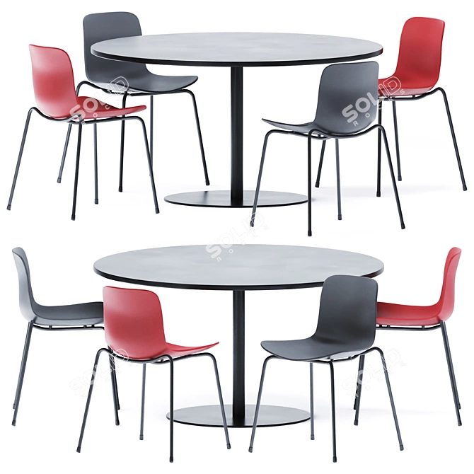 Stan Dining Table: Sleek & Modern 3D model image 1