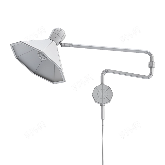 Ogilvy Swing Arm Wall Lamp: Pink Elegance! 3D model image 2