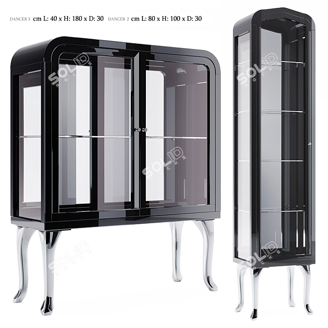 Elegant Glass Door Cabinet by Devon & Devon 3D model image 1