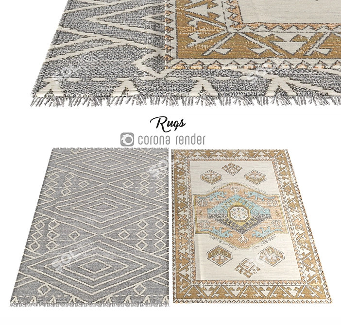 Luxurious Handmade Carpets 3D model image 1