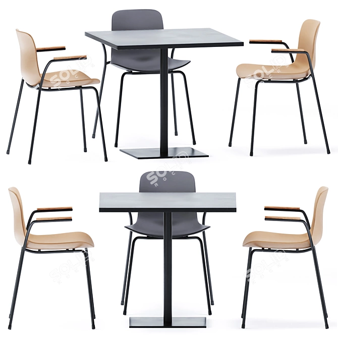 Title: Minimalist Square Table with Stan 3D model image 1