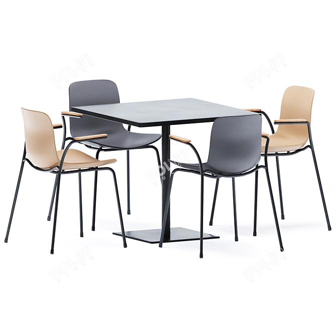 Title: Minimalist Square Table with Stan 3D model image 2