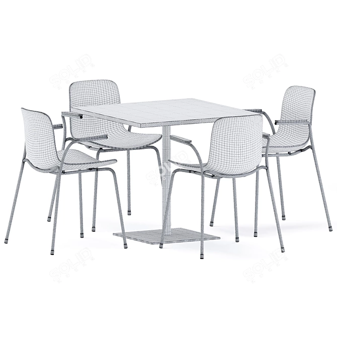 Title: Minimalist Square Table with Stan 3D model image 4
