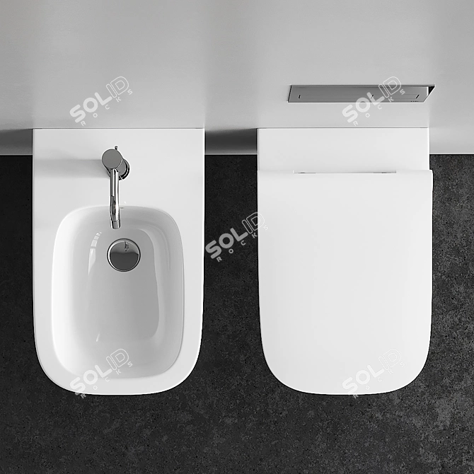 Modo Wall-Hung Toilet & Bidet 3D model image 4