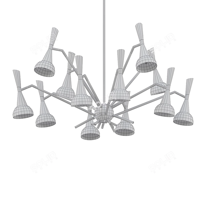 Elegant Hallard Chandelier 3D model image 2