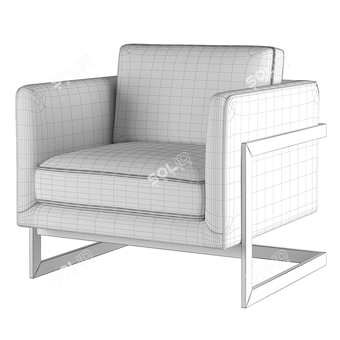 Modern Milo Baughman Accent Chair 3D model image 1