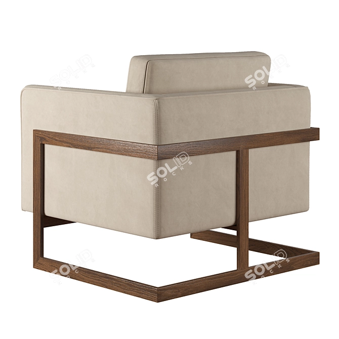 Modern Milo Baughman Accent Chair 3D model image 4