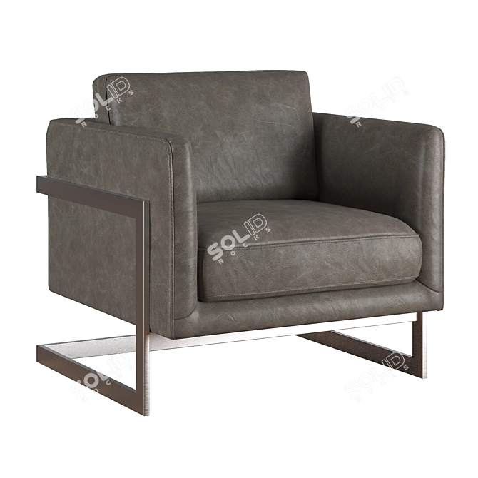 Modern Milo Baughman Accent Chair 3D model image 6