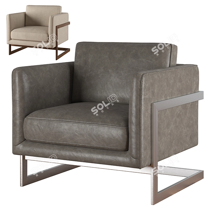 Modern Milo Baughman Accent Chair 3D model image 7