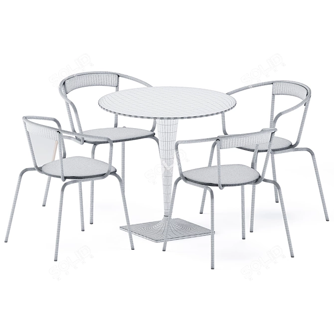 Sleek Dream Round Table 3D model image 4