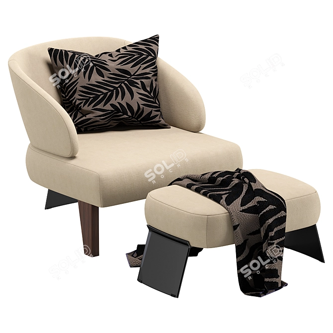 Reeves Large Armchair: Minotti's Stylish Design 3D model image 1