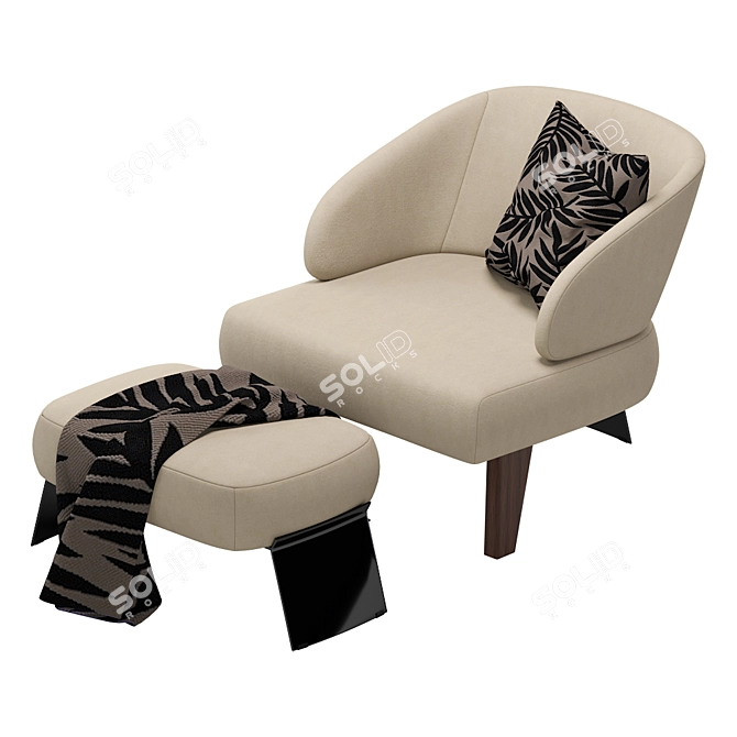 Reeves Large Armchair: Minotti's Stylish Design 3D model image 4