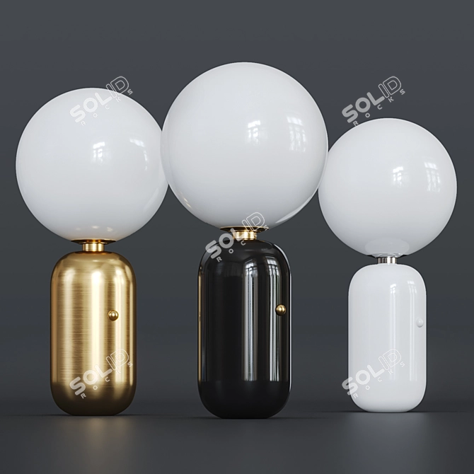 Sleek Glass Pod Lamp 3D model image 1