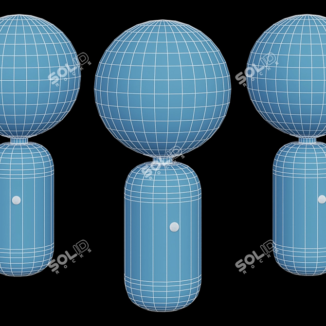 Sleek Glass Pod Lamp 3D model image 2