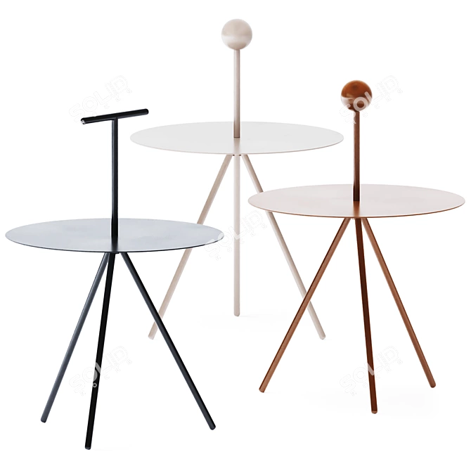 Elegant Trino Side Table 3D model image 1