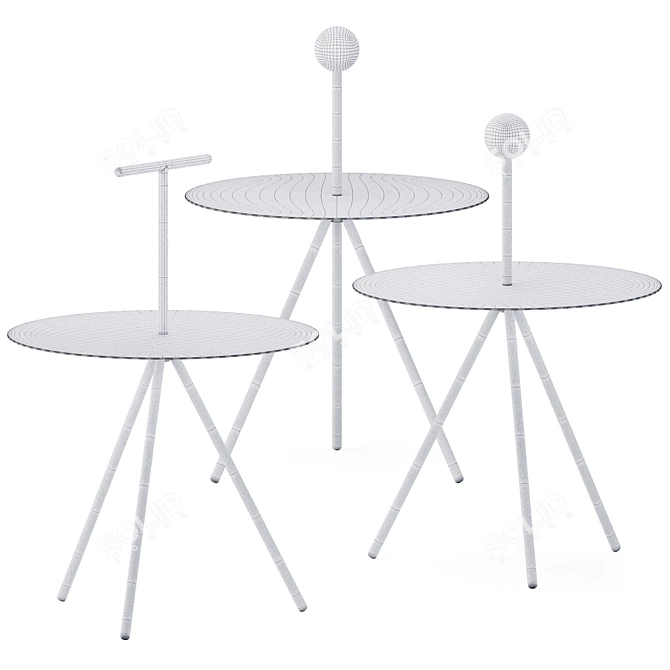 Elegant Trino Side Table 3D model image 2