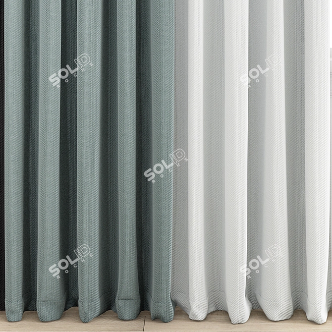 Modern Polygonal Curtain Design 3D model image 3