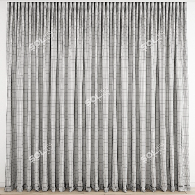 Modern Polygonal Curtain Design 3D model image 4