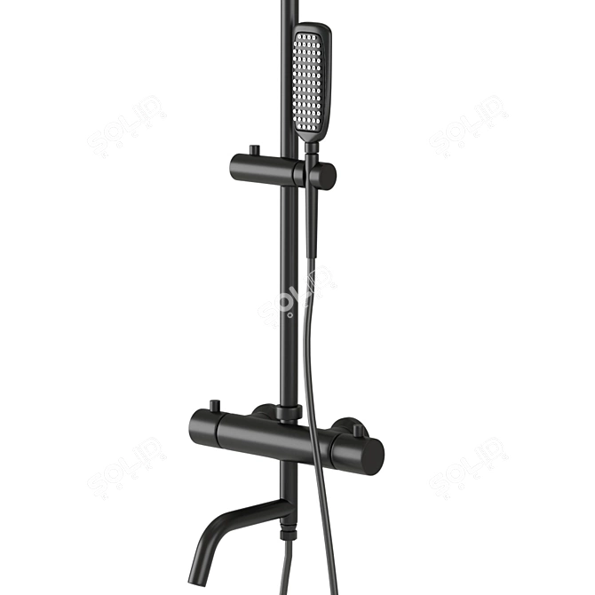 Gappo Black Thermostatic Shower System 3D model image 2