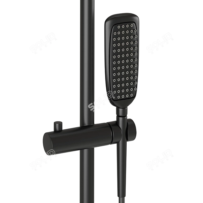 Gappo Black Thermostatic Shower System 3D model image 4