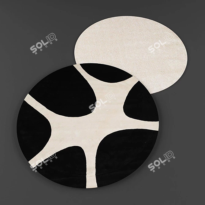Contemporary Round Rugs 1500mm 3D model image 2
