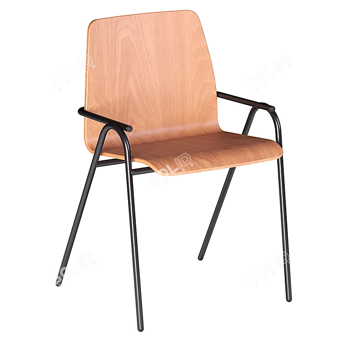 Sleek Hurdle Chair: Stylish and Durable 3D model image 1