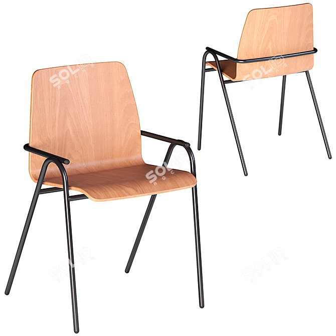 Sleek Hurdle Chair: Stylish and Durable 3D model image 2