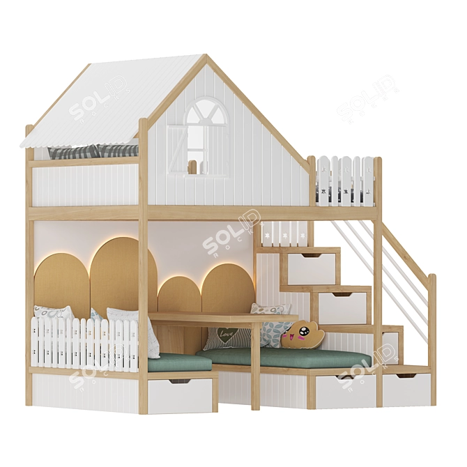 Dreamland Haven Kids Bed 3D model image 2