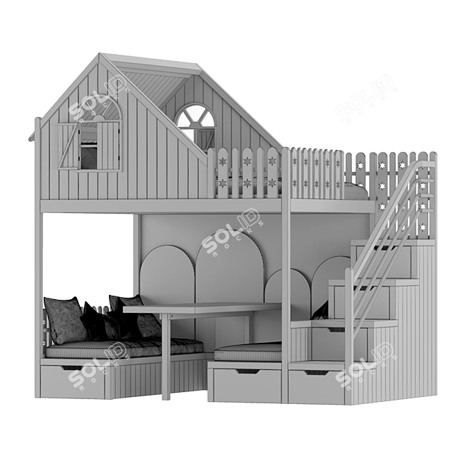 Dreamland Haven Kids Bed 3D model image 4