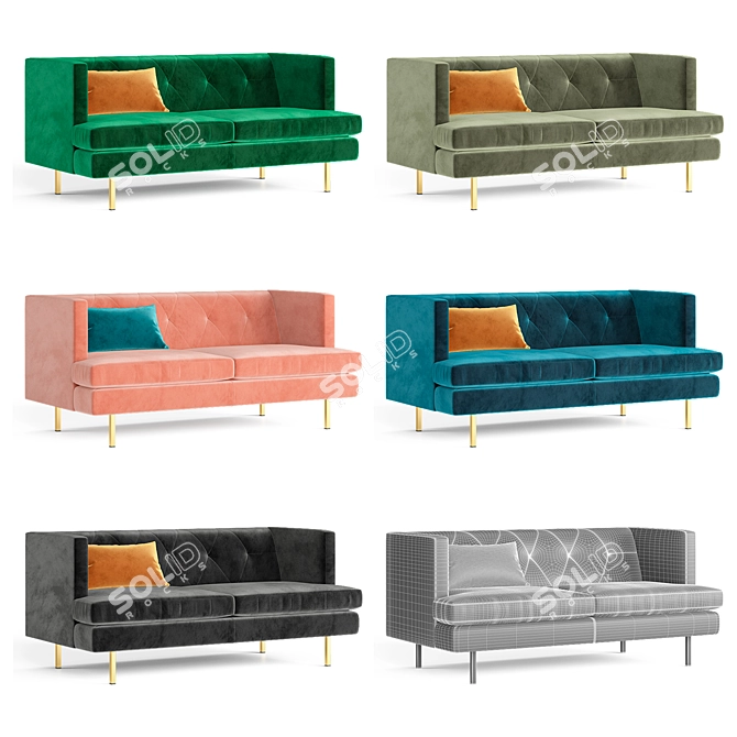 Modern and Stylish Avec Sofas 3D model image 2