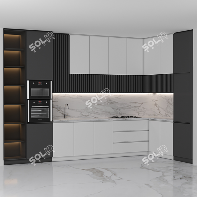 Modern Kitchen 21: Stylish and Functional 3D model image 1